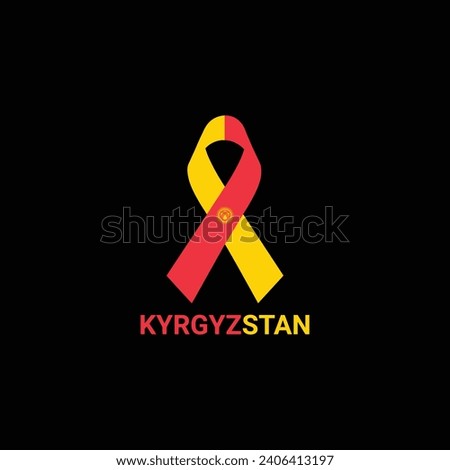 Kyrgyzstan flag ribbon design vector