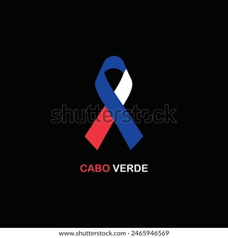 Cabo Verde flag ribbon design vector