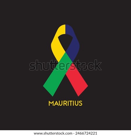  Mauritius flag ribbon design vector