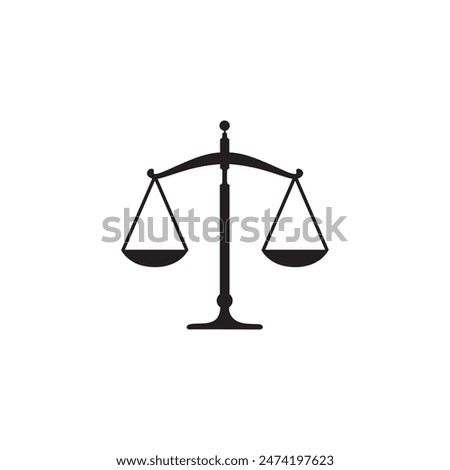 Judge scale silhouette icon trade weight and legal court symbol vector illustration.