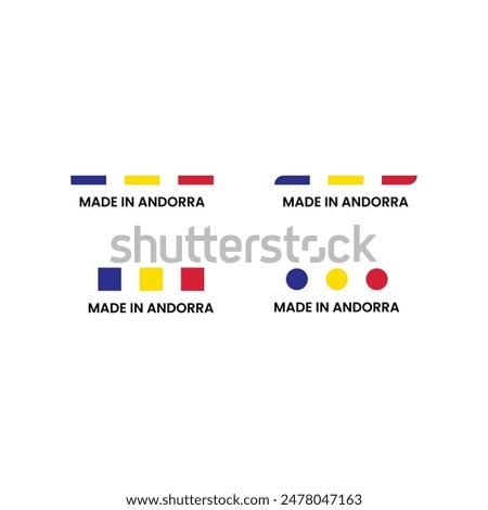 Label Set Made in Andorra logo design vector template