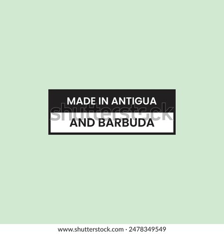 Made in Antigua and Barbuda logo template design.