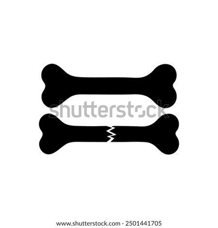 Bone and Broken bone vector icon isolated on white background.