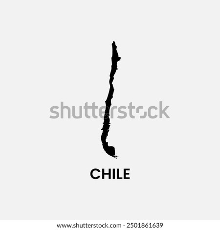 Chile simple vector map outline. Chile national flag map design illustration of chile country flag inside the map vector.