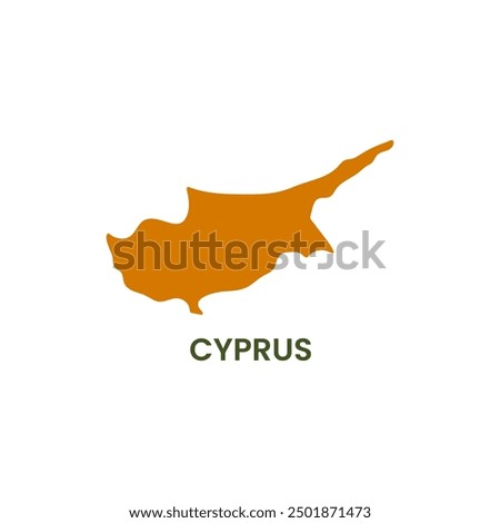 Cyprus simple vector map outline. Cyprus  national flag map design illustration of Cyprus country flag inside the map vector.