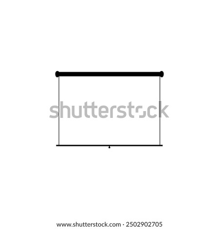 Projector screen icon Vector Image. Pull Down Projector Screen Line Icon.