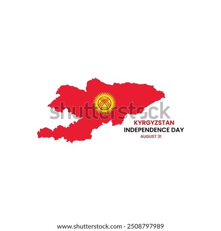 Vector illustration for Kyrgyzstan Independence Day. Kyrgyzstan Map Icon.