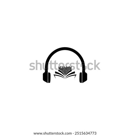 Audio Book Logo Design Template. Headphone Icon.