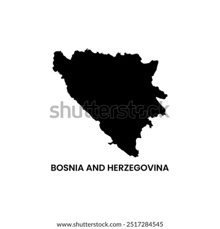 Bosnia and herzegovina simple vector map outline. Bosnia and herzegovina national flag map design illustration of Bosnia and herzegovina country flag inside the map vector.