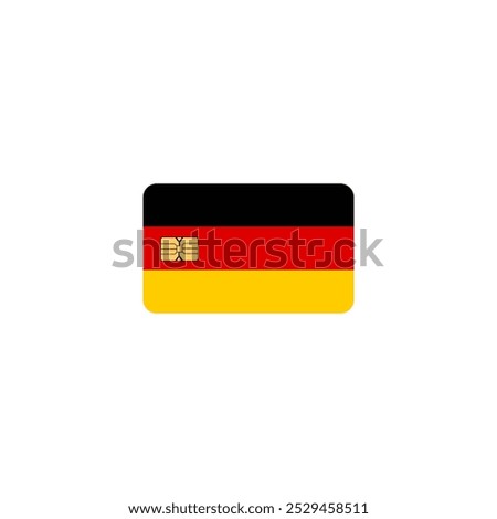 Credit card with Germany flag background for presentations and business, Isolated on white stock vector.