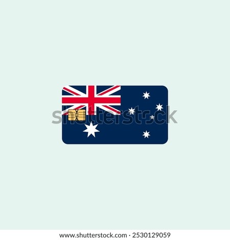 Credit card with Australia flag background for presentations and business, Isolated on white stock vector.