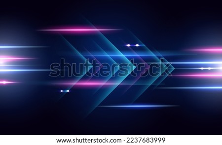 Abstract modern hight speed light arrow line technology effect. Modern abstract high speed motion. Colorful dynamic motion on a darkbackground. Vector illustration