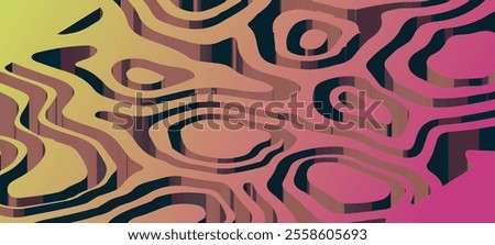 An abstract, wavy pattern with a gradient color scheme transitioning from yellow in the top left corner to pink in the bottom right corner