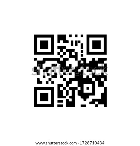 Black scan code icon for mobile. Qr code for checkout of product. Vector illustration. Eps 10.