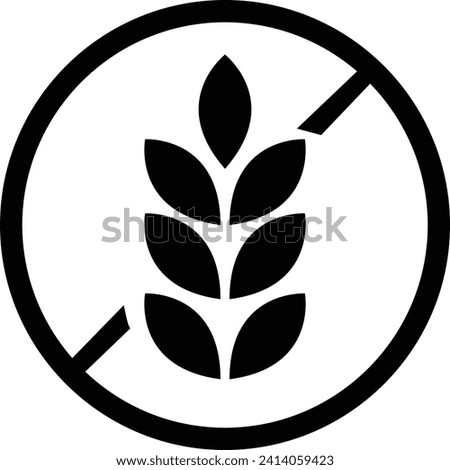 gluten free sign, gluten free or non gluten food allergy product dietary label. Editable Stroke. isolated on transparent background. used for mobile, app, logo design, websites or UI.