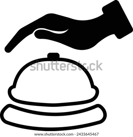 Hotel Reception icon. Service Bell, Check in Reception and Booking Service symbol vector, Kitchen bell icon. Service bell, Ringing Bell, isolated on transparent background, used for mobile apps or UI.