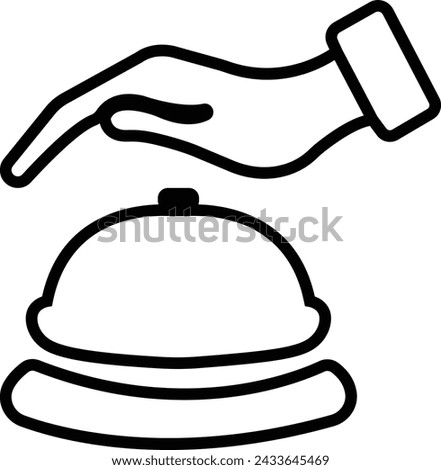 Hotel Reception icon. Service Bell, Check in Reception and Booking Service symbol vector, Kitchen bell icon. Service bell, Ringing Bell, isolated on transparent background, used for mobile apps or UI.