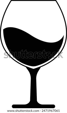 Wine glass or Champagne Icon for design. Easily editable, Drink glass, Alcohol symbol. wine for tasting, Celebration and Holidays Line Icon isolated on transparent background, for apps and websites