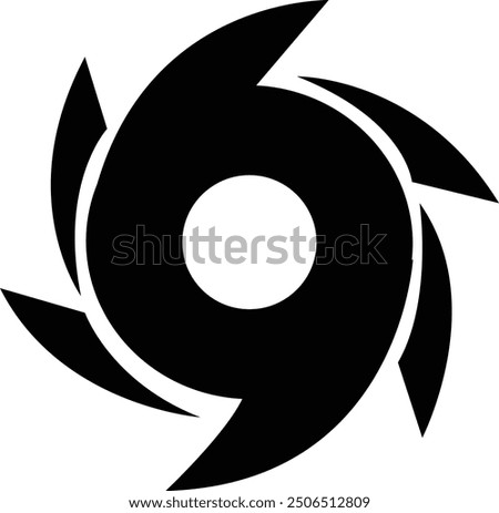 Hurricane symbol, abstract icon, Clip Art Design Shape. Mascot Silhouette vector, tornado, typhoone template elements, isolated on transparent background, used for mobile app, web site and ui.