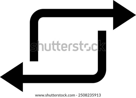 Reverse and Exchange Icon, Arrows data transfer icons, Swap icon with two arrow, Cycle and repeat vector symbol. Switch sign, isolated on transparent background, used for mobile app, web site.