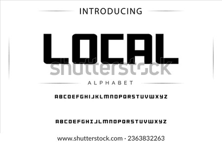 Local Sport Modern Italic Alphabet Font. Typography urban style fonts for technology, digital, movie logo design. vector illustration
