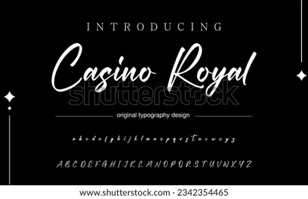 Casino Royal signature Font Calligraphy Logotype Script Brush Font Type Font lettering handwritten