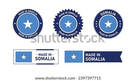 Somalia flag, Made in Somalia. Tag, Seal, Stamp, Flag, Icon vector