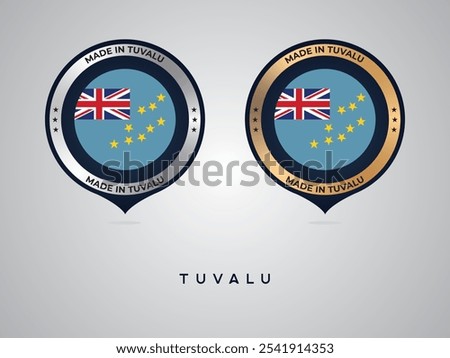 Made in Tuvalu. labels, stickers, pointer, badge and symbol of Tuvalu flag icon. Collection vector illustration