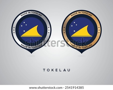 Made in Tokelau. labels, stickers, pointer, badge and symbol of Tokelau flag icon. Collection vector illustration