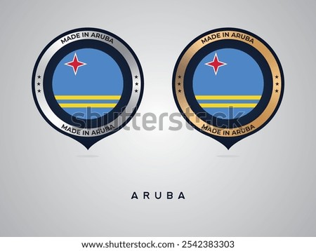 Made in Aruba. labels, stickers, pointer, badge and symbol of Aruba flag icon. Collection vector illustration