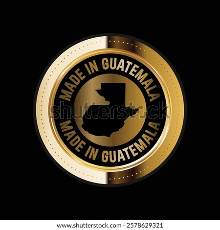 Map of Guatemala. Vector illustration. Logo, Icon, and Symbol. Guatemala map gold seal. 