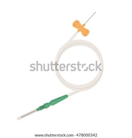 catheter needle-butterfly with Luer Lock adapter. Vector illustration. Foto stock © 