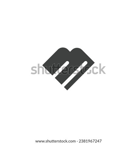 heart logo, magazine, book or newspaper with a white background