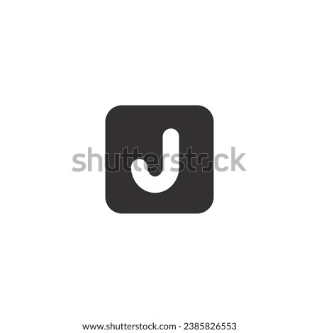 Letter J logo inside a box with blank background