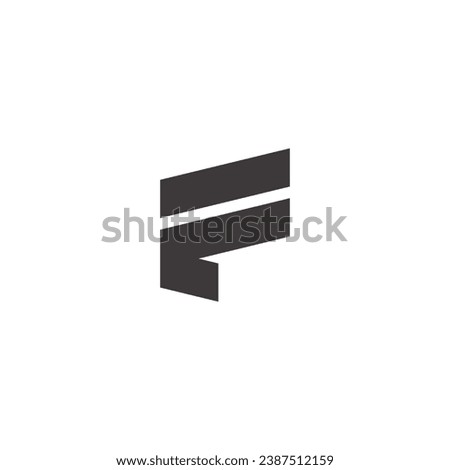 Logo letter F capitalized flag with blank background