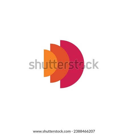 Sun logo, sunlight, sun center, D capital letter with blank background