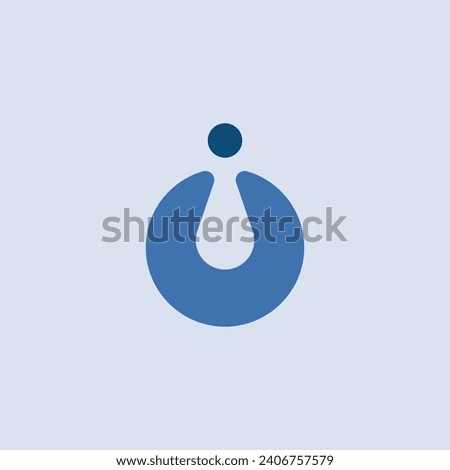 Water drop logo inside a blue circle with blank background