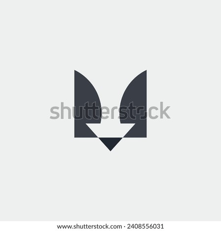 Logo square and arrow bottom with blank background
