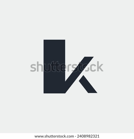 Logo of capital K and V in black color with blank background