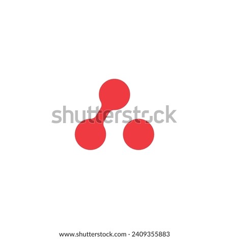Letter A logo with 3 dots connected to a blank background