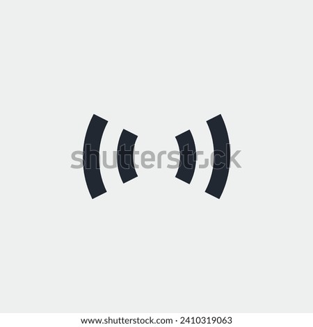 Logo of 2 signal waves or sound waves from left and right simple with blank background