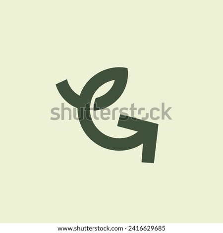 G, E or C letter logos in the form of lines, leaves and forward arrows with a minimalist design.