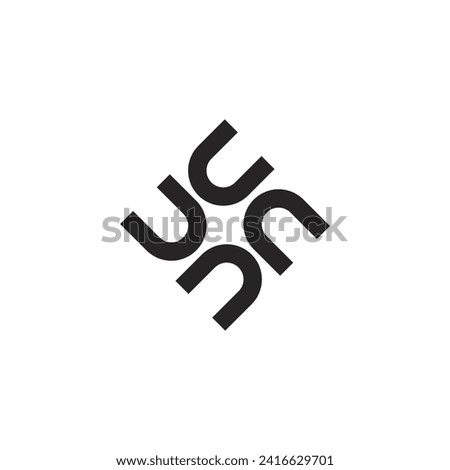 Logo letter U repeat with blank background