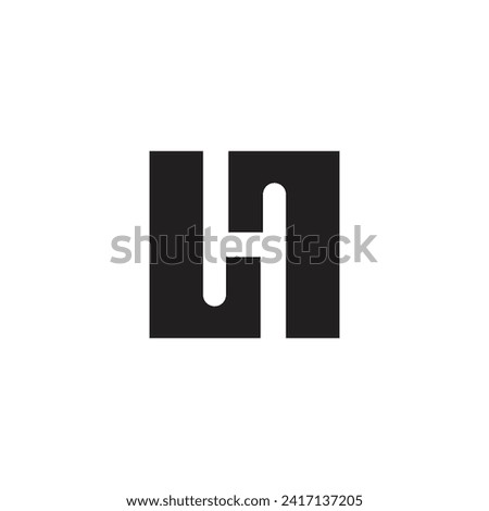 Logo letter H split inside square with blank background