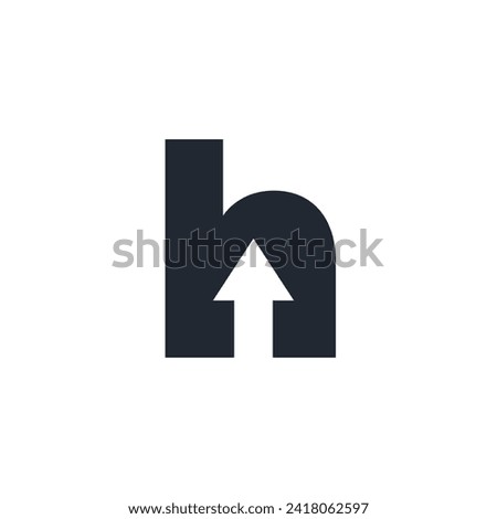 Logo letter H with arrow up design template element