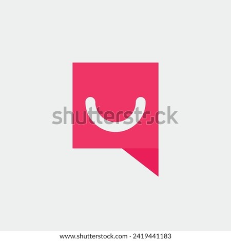 Logo chat smile design template element