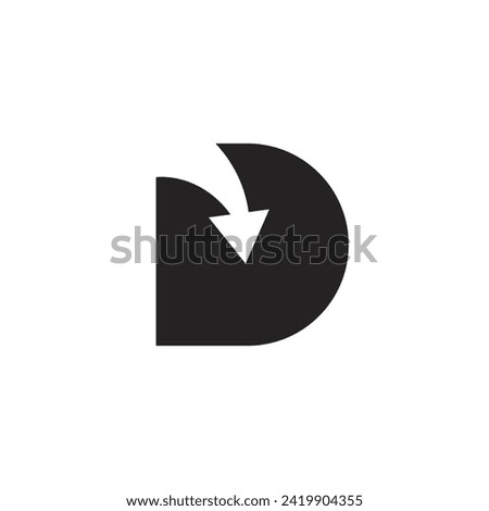 Logo letter D arrow down design template element