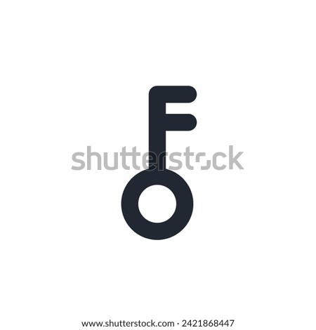 Logo letter F key design template element