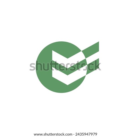 Logo double check circle with blank background