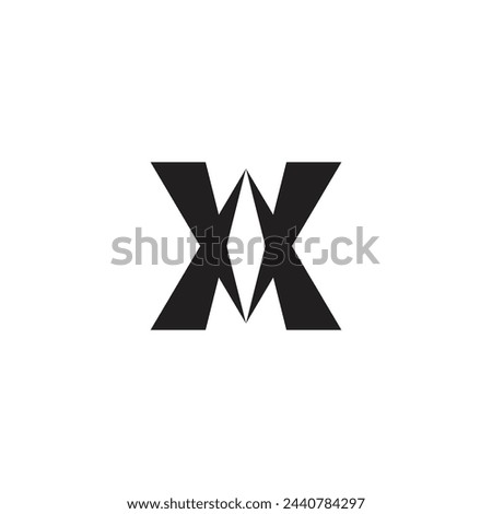 Logo letter X diamond black with blank background